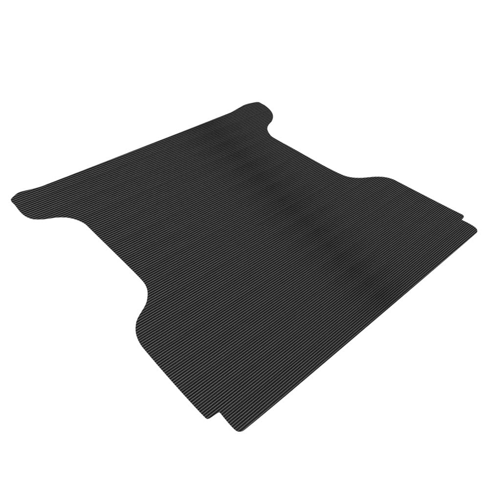 Black Rubber Horizontal Line Truck Bed Floor Mat Liner v2 for 07-21 Toyota Tundra 5.6 Ft (67.2