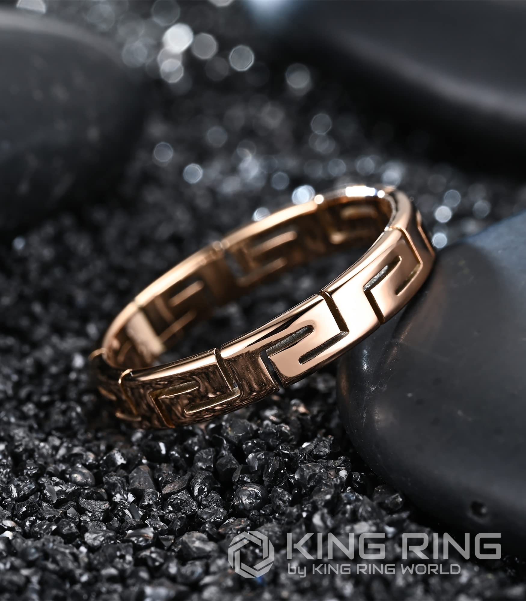 4mm King Ring – Viking Stainless Steel Greek Rings for Men & Women | Durable Couple Bands, Engagement & Wedding Rings | Perfect for Norse Lovers & Anniversary Gifts | Designed in USA