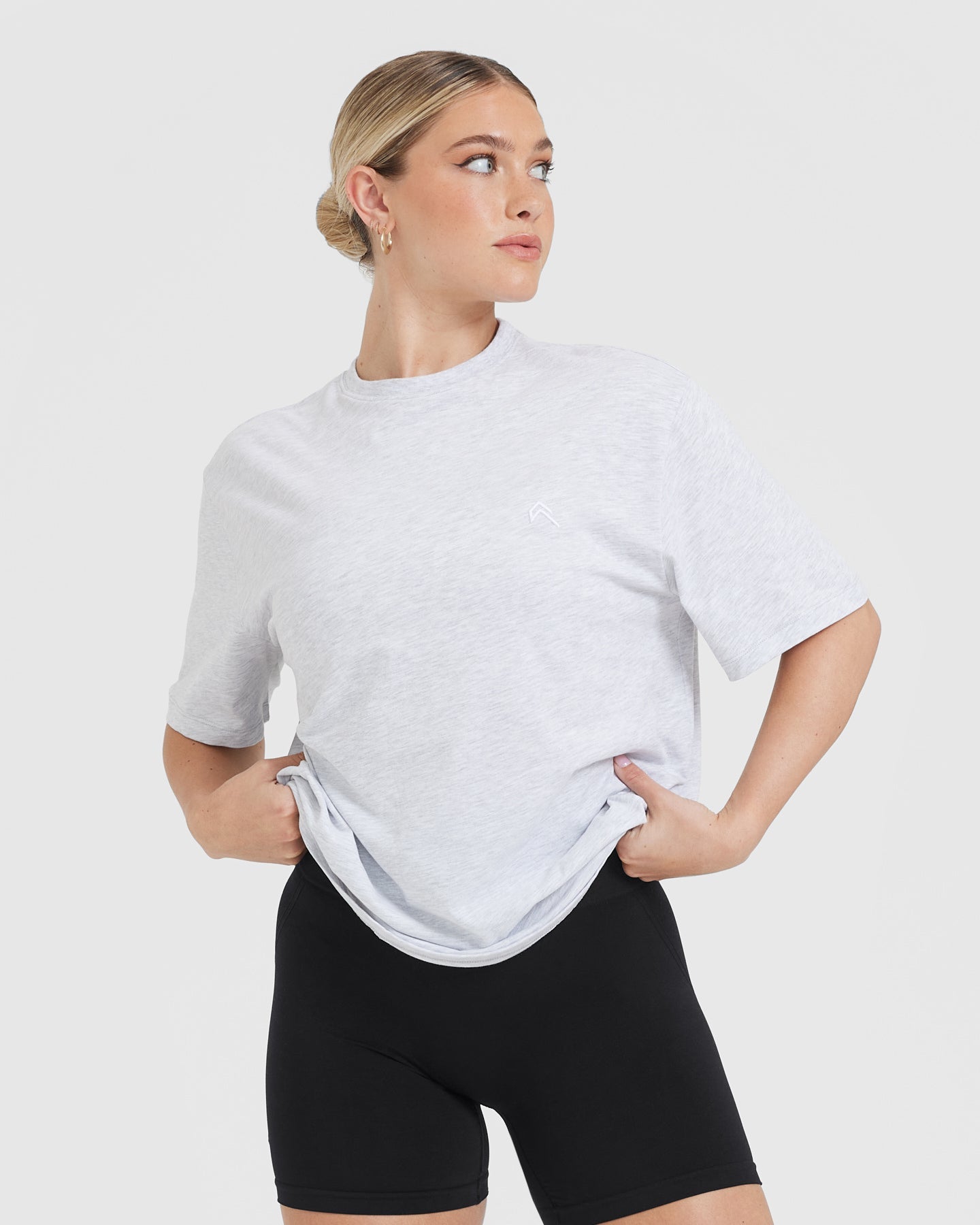 Classic Oversized Lightweight T-Shirt for Men & Women | Soft Cotton Comfort Fit | Light Grey Marl | Casual Wear, Lounge & Street Style Outfits