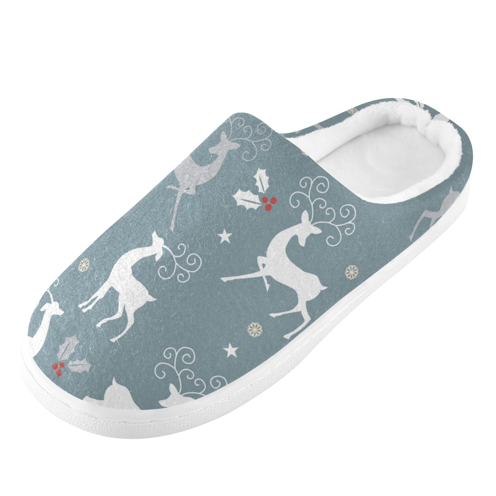 RunningBear Christmas Reindeer Cozy Slippers - Non-Slip Plush House Shoes with Memory Foam for Women | Warm Winter Indoor Footwear | Perfect Gift for Birthday, Christmas & Home Relaxation