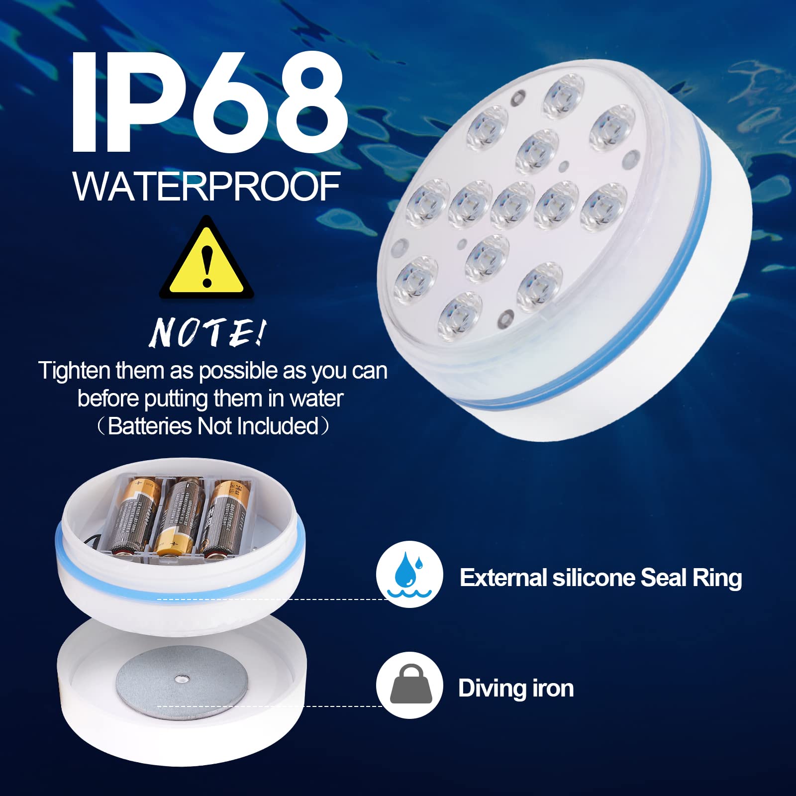 Submersible LED Lights with Remote (RF) - 4 Pack Waterproof Pool Lights for Shower, Pond, Hot Tub & Spa - 3.35'' Underwater Lighting for Parties, Decor & Ambiance