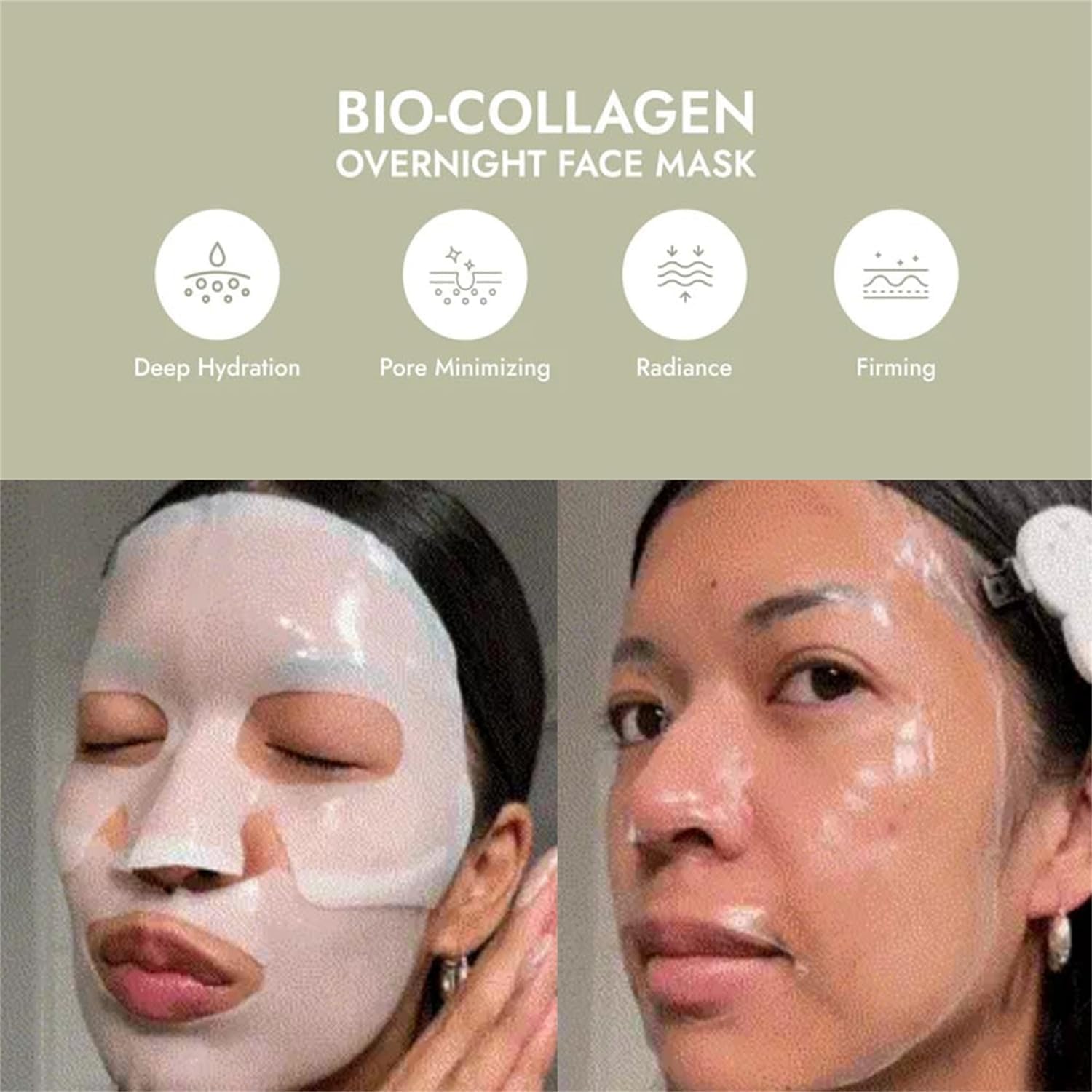 Skaind Collagen Glow Overnight Face Mask - Hydrating & Firming Deep Collagen Treatment for Elasticity & Radiance | Nighttime Skincare Routine for Youthful Glow
