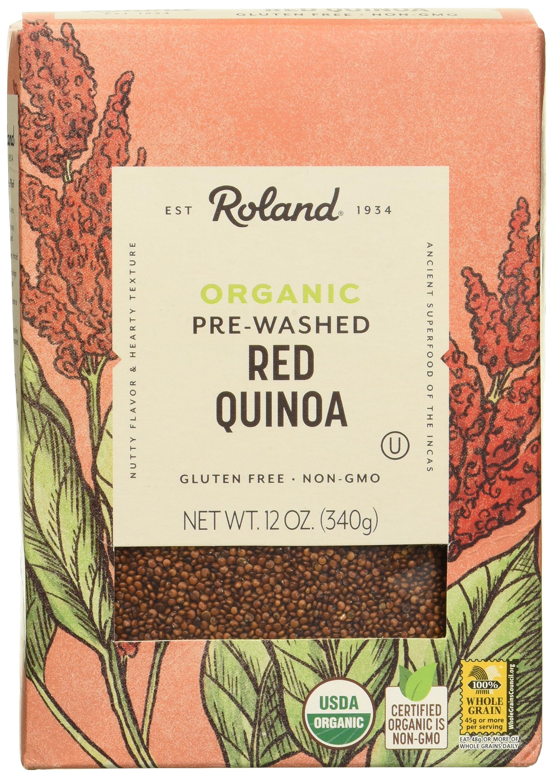 Organic Red Quinoa 12oz by Roland Foods | Non-GMO, Gluten-Free Superfood | Perfect for Salads, Buddha Bowls & Healthy Meal Prep
