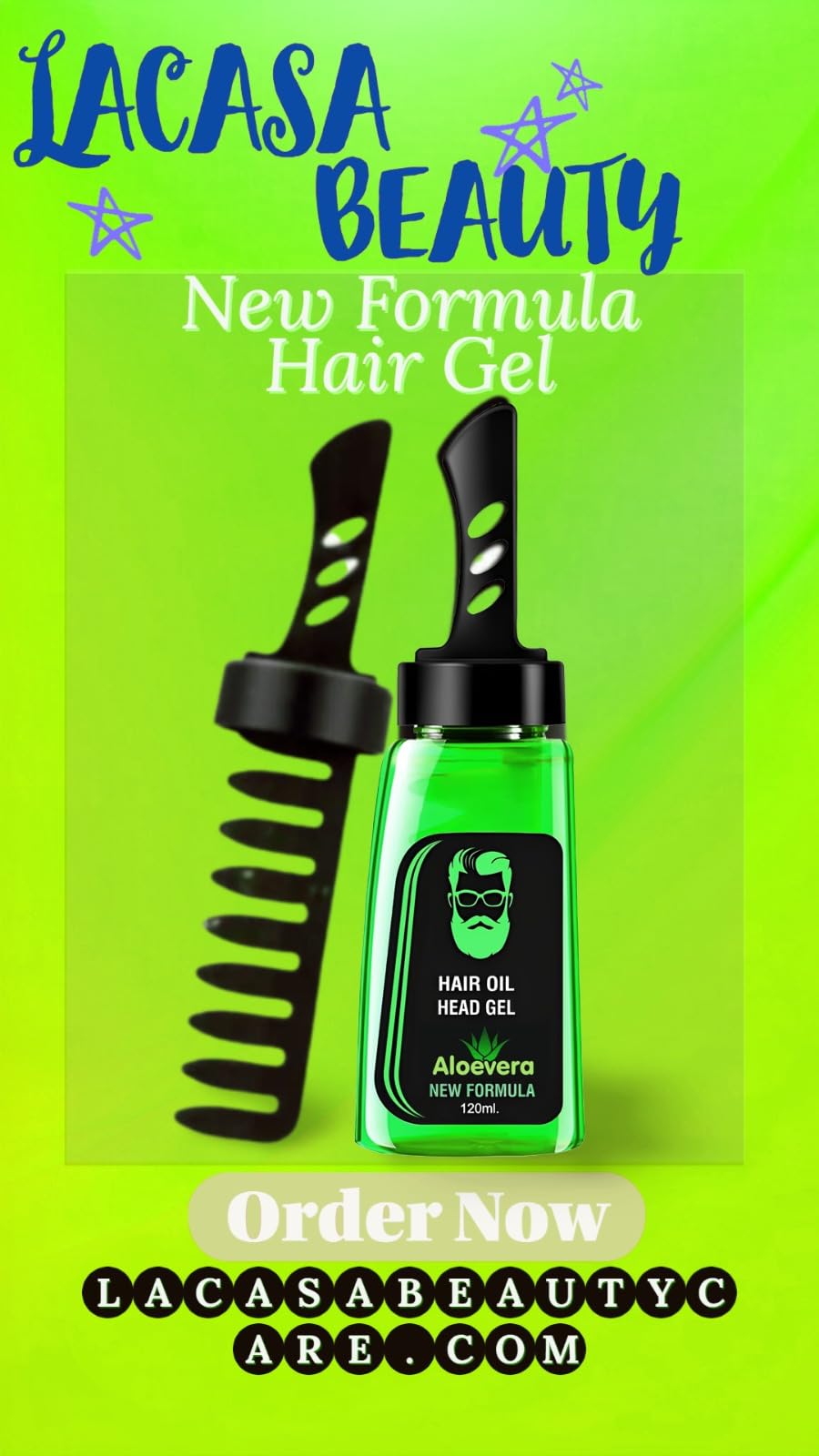 2 in 1 Men's Styling Cream Wax & Beard Gel with Comb - Hair & Facial Hair Styling for All-Day Hold & Shine - Perfect for Work, Gym & Special Occasions