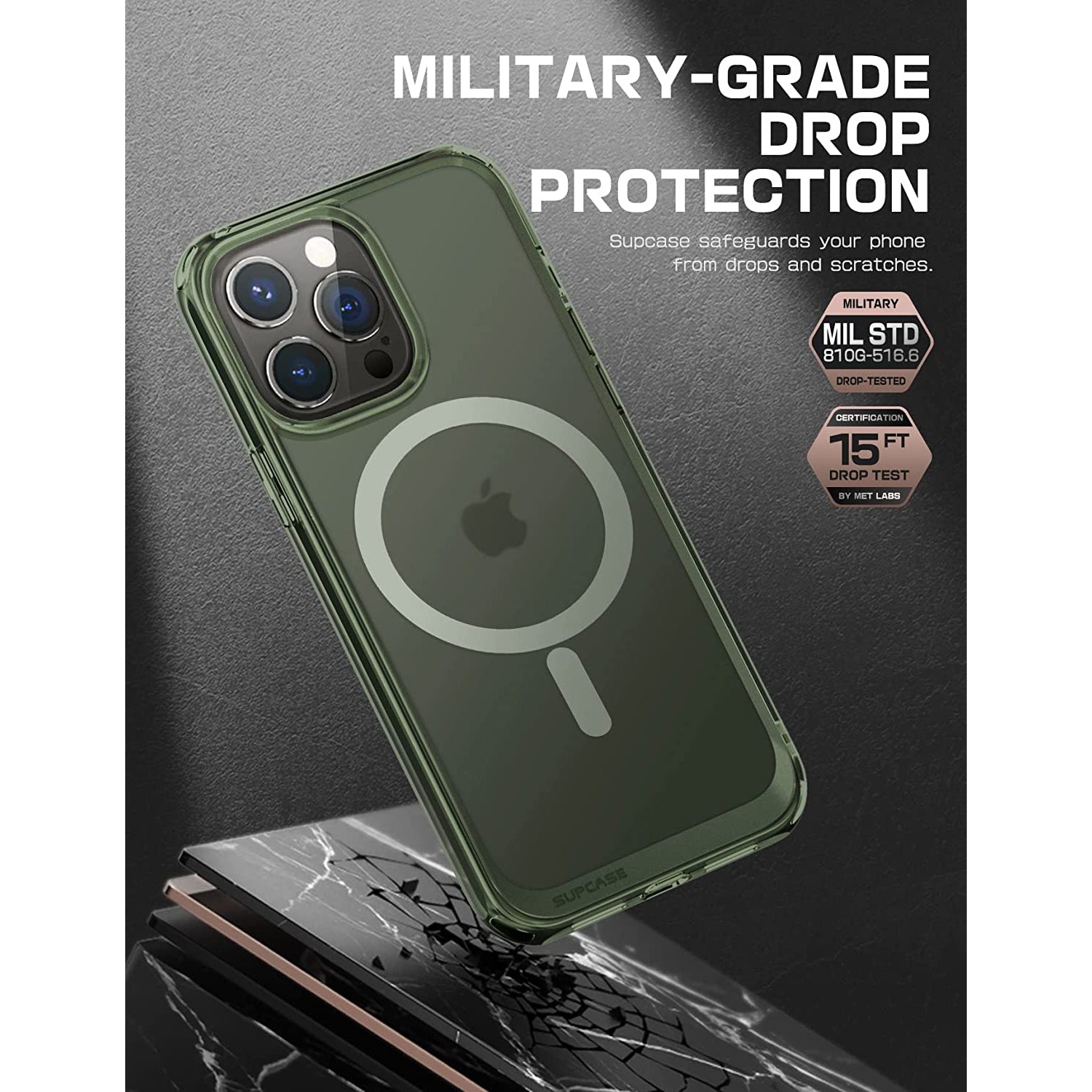 iPhone 14 Pro Max Case 6.7 Inch - Unicorn Beetle MAG Slim Clear Protective Cover with MagSafe Compatible in Green Fog | Perfect for Everyday Use, Travel & Wireless Charging