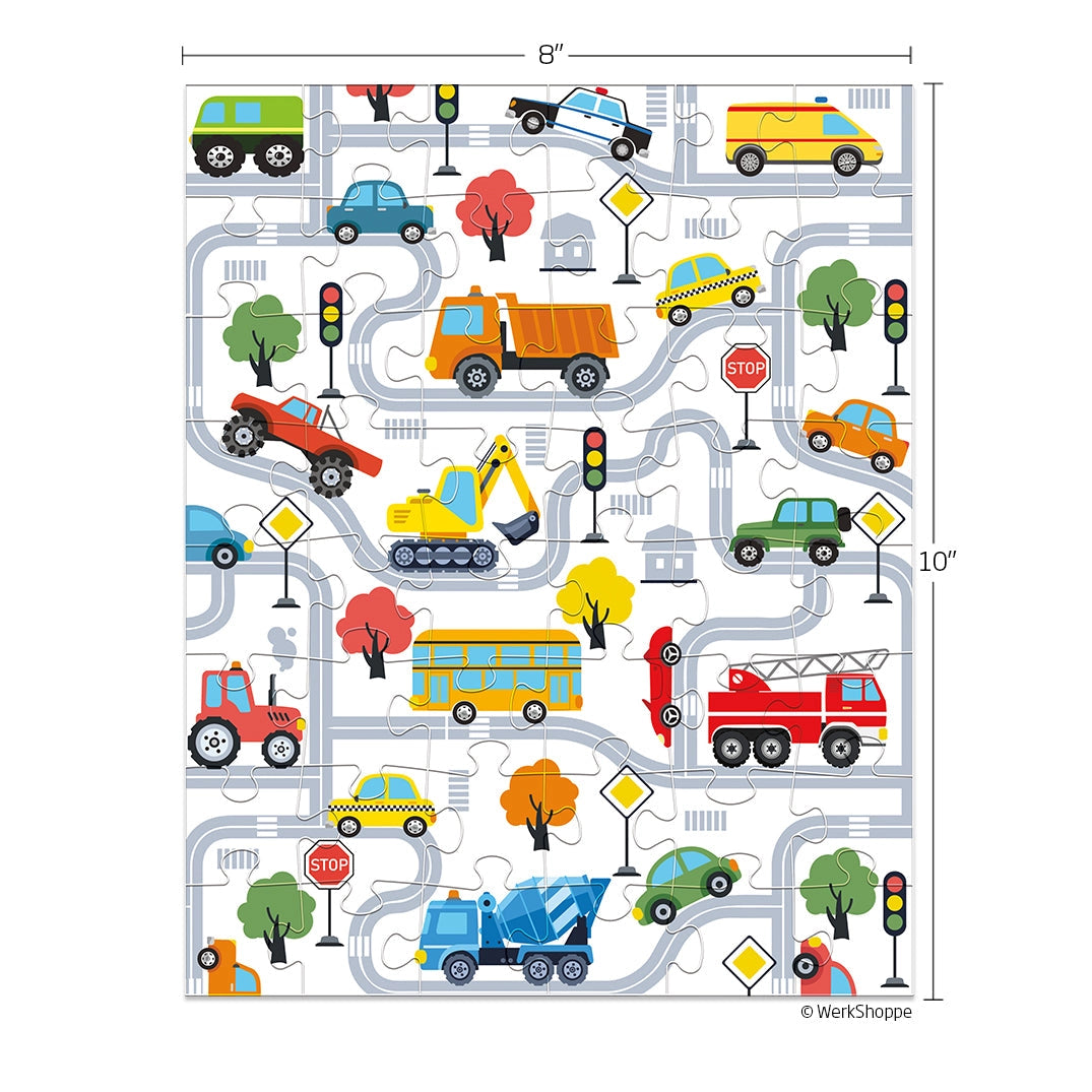 48-Piece Snax Trucks and Transportation Puzzle for Kids – Fun Learning Toy for Preschoolers & Toddlers | Perfect for Birthday Gifts & Classroom Activities