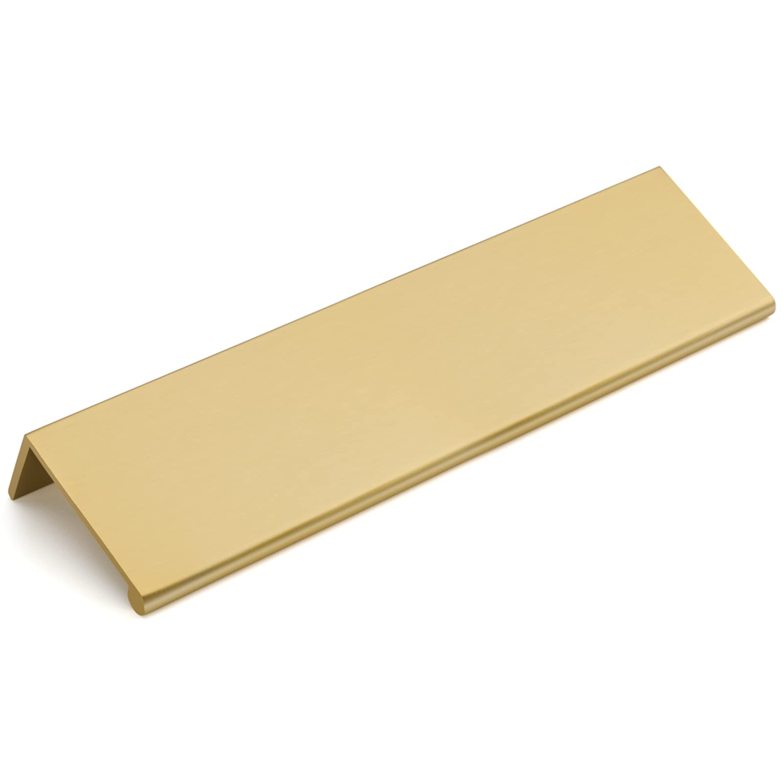 10 Pack Gold Finger Edge Pulls - 5in Hole Center for Kitchen & Dresser Drawers
