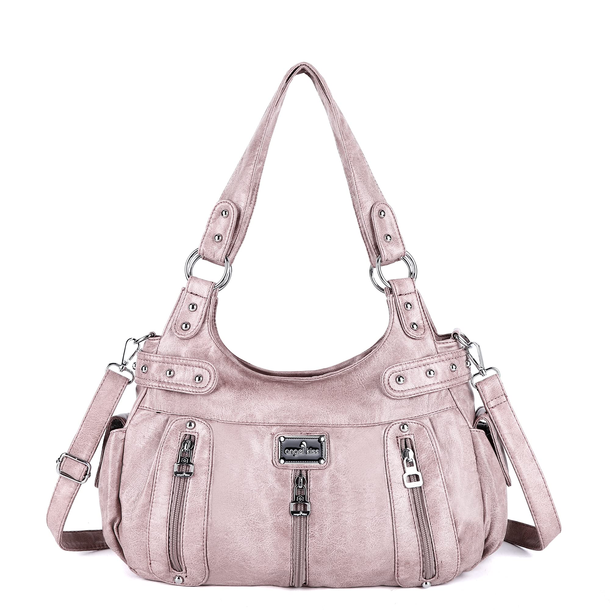 Angelkiss Women's Large Faux Leather Crossbody Hobo Satchel Shoulder Bag - Stylish Tote Purse for Work, Travel & Everyday Use