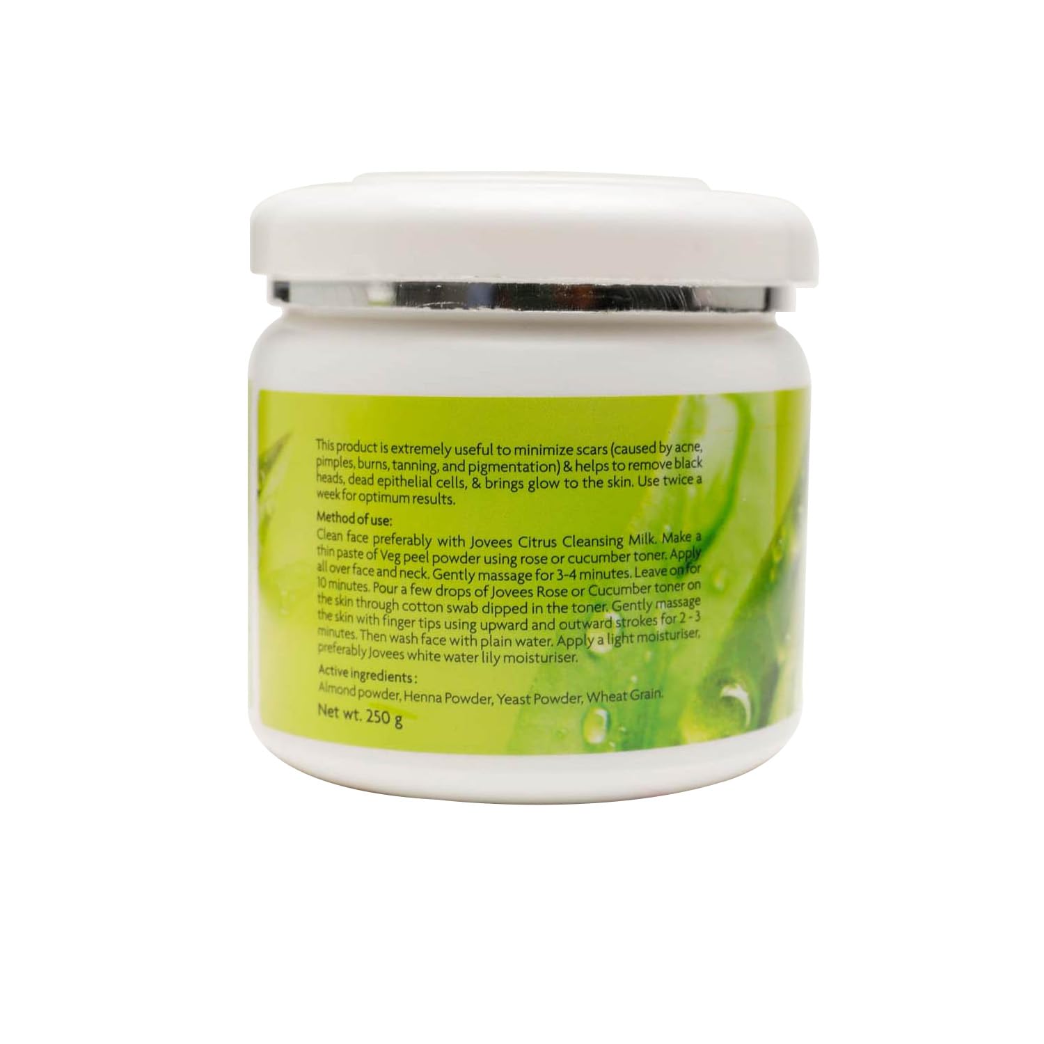 Jovees Herbal Veg Oat Face Peel for Acne & Tan Removal - 250g with Almond Powder & Wheat Grain | Gentle Exfoliating Facial Scrub for Clear, Glowing Skin | Perfect for Daily Skincare Routine & Spa Treatments