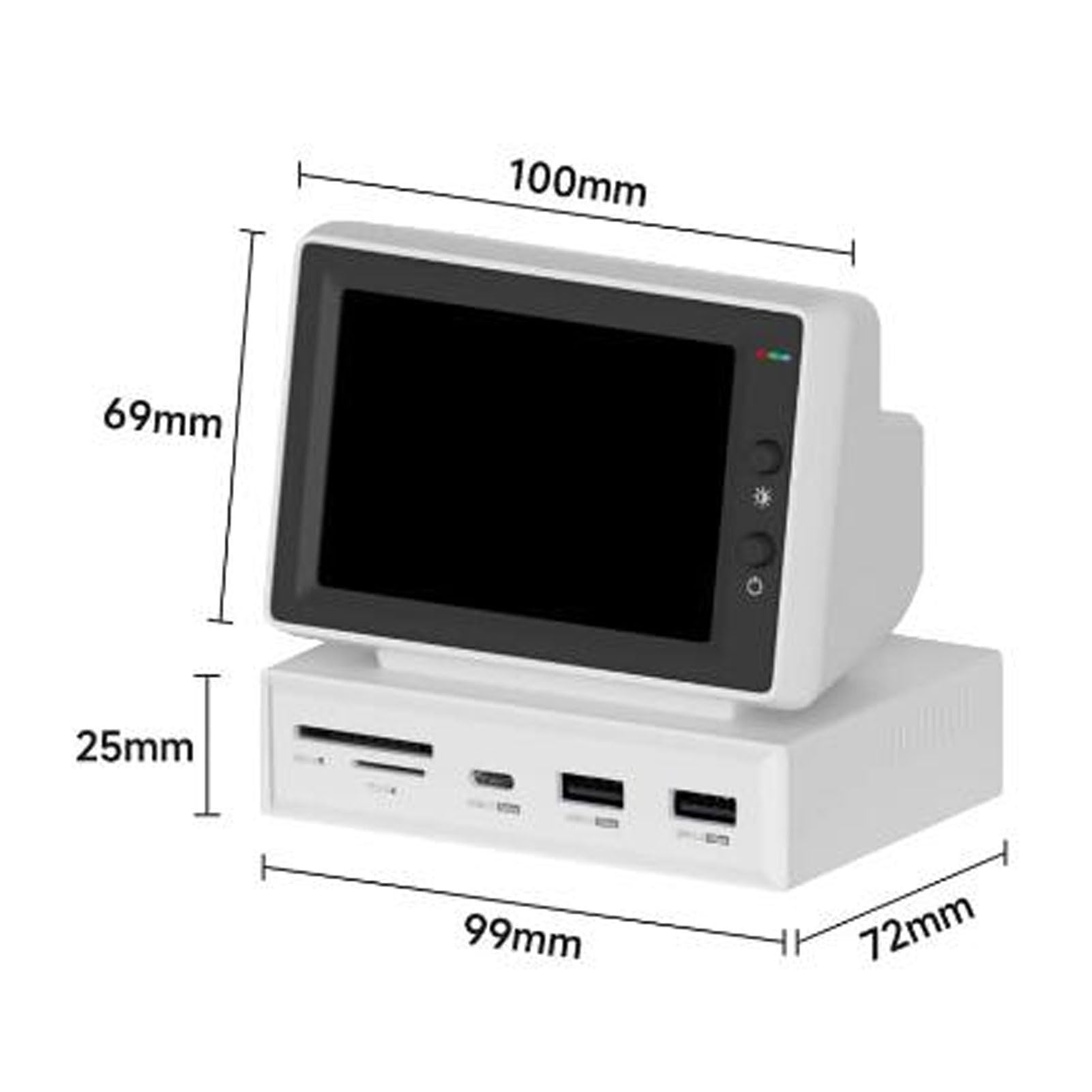 Bewinner 3.5inch IPS USB Mini Screen with USB C Hub - Secondary LCD Display Monitor for PC & Laptop - USB C HDMI Monitor for AIDA64 Mini PC - CPU RAM HDD Data Monitor - Perfect for Gaming, Coding & Multitasking Workspaces