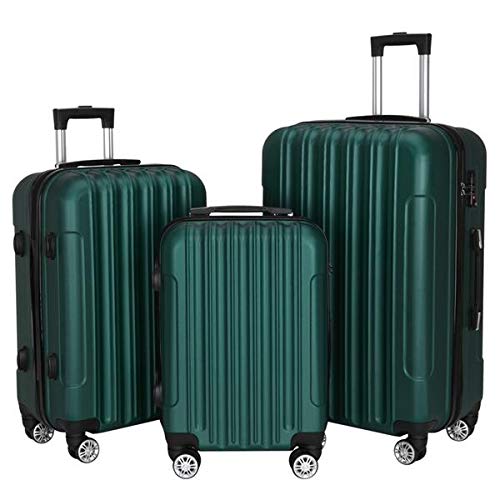3-in-1 Multifunctional Large Capacity Travel Suitcase with Wheels - Dark Green Luggage for Air Travel, Business Trips & Family Vacations