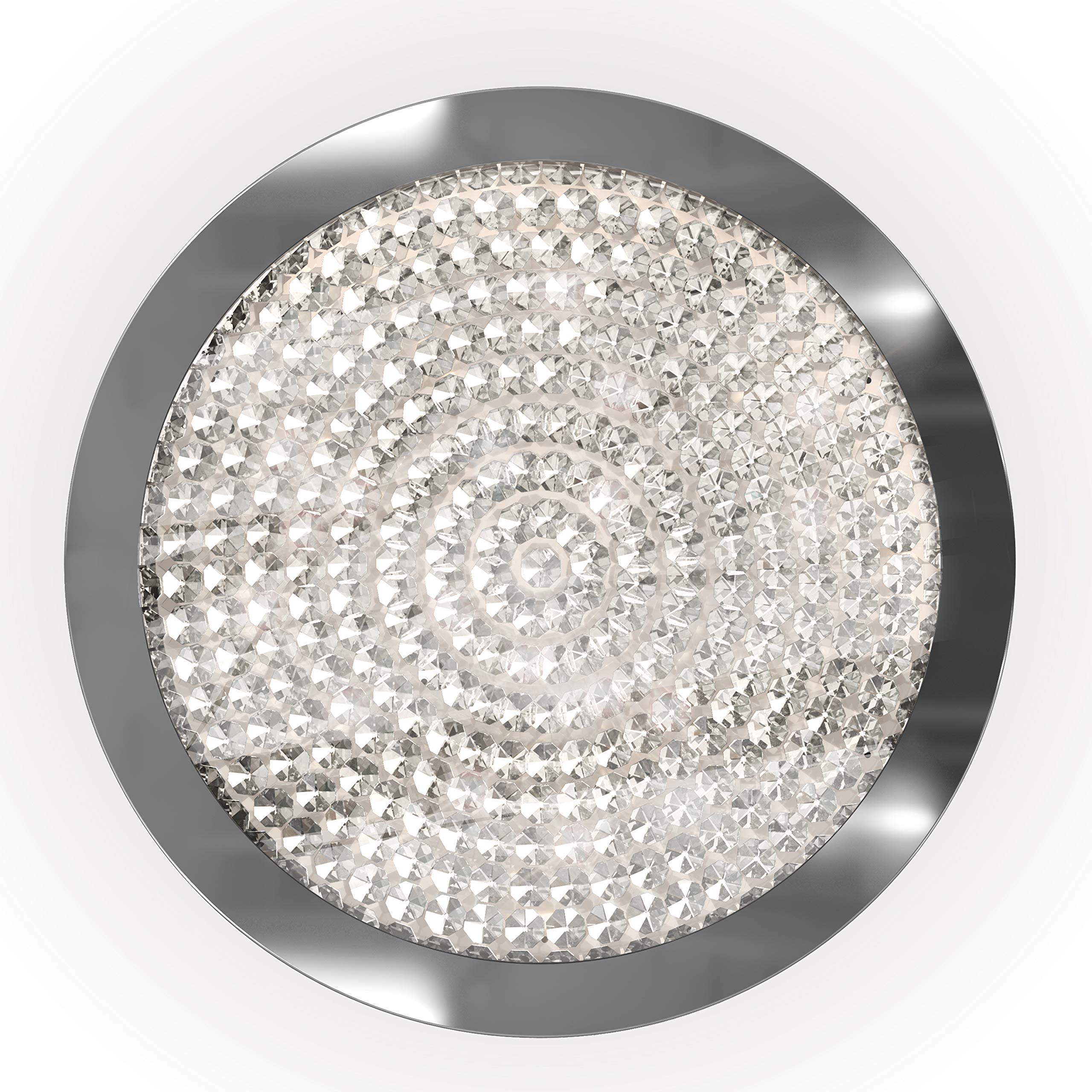 Artika Glam LED-Integrated Flushmount Ceiling Light Fixture in Chrome Finish - Modern Lighting for Bedroom, Living Room & Hallway