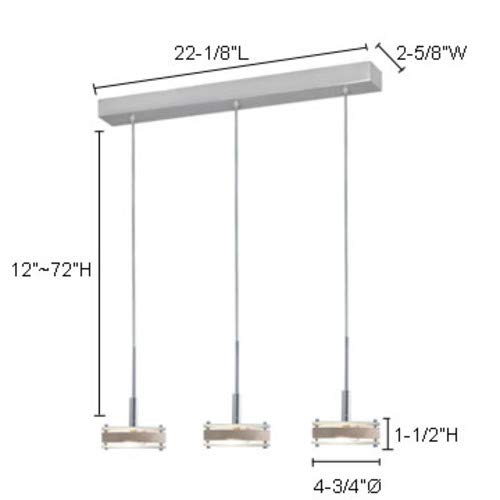 Jesco Lighting 3 Glass Discus Pendant Light Fixture - Modern Ceiling Hanging Lamp for Dining Room, Kitchen Island, or Living Room Decor