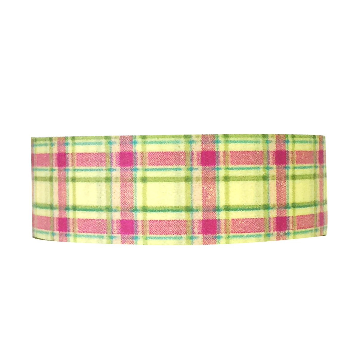 Allydrew Decorative Washi Masking Tape - Yellow and Pink Plaid Pattern for Scrapbooking, Journaling, DIY Crafts & Gift Wrapping