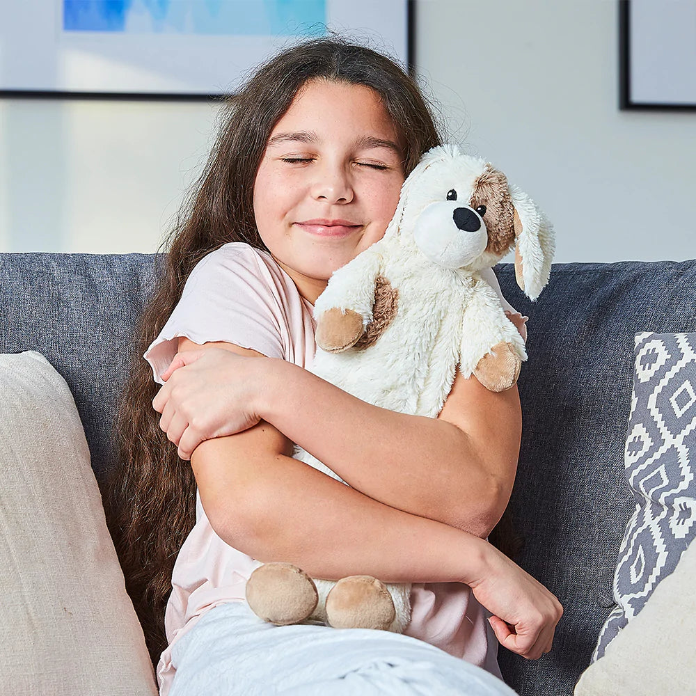 3D Midi Hot Water Bottle with Soft Puppy Faux Fur Cover - Perfect for Winter Warmth, Pain Relief & Cozy Home Comfort
