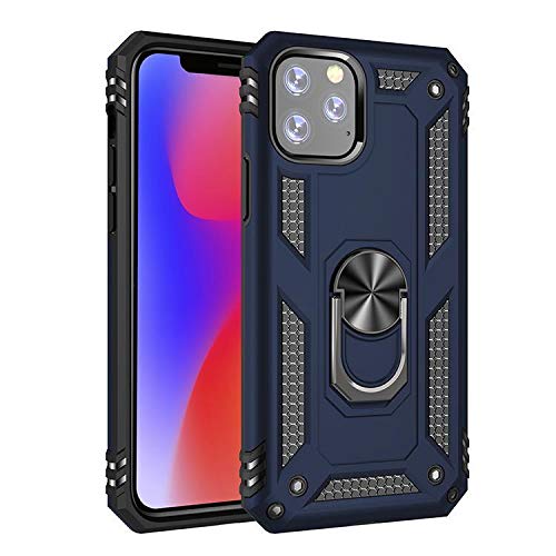 Speira Military Armor Ring Case for iPhone 11 Pro - Shockproof Protective Cover with Kickstand, Grip & Drop Protection - Dark Blue - Perfect for Outdoor, Travel & Daily Use