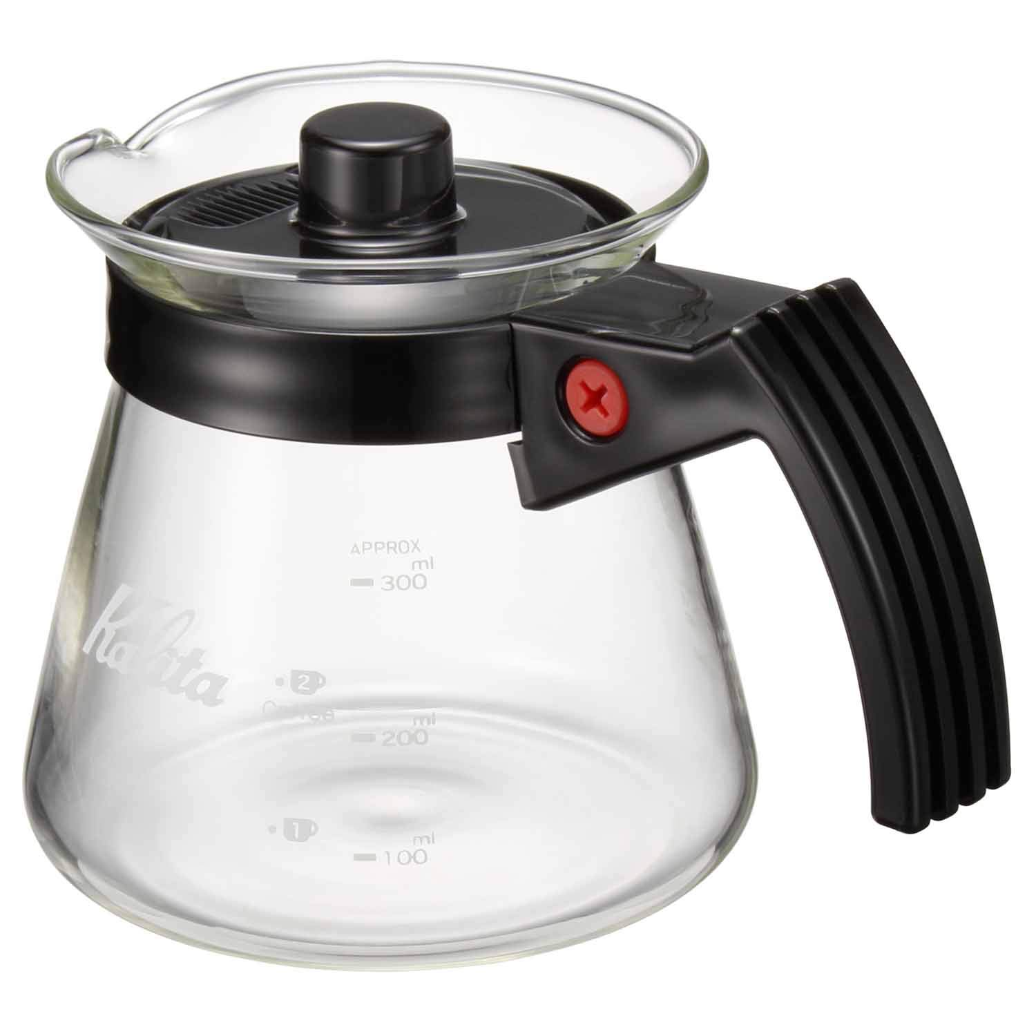 Kalita 300cc Glass Coffee & Tea Server - Microwave Safe - Perfect for Pour-Over Brewing & Iced Tea Serving