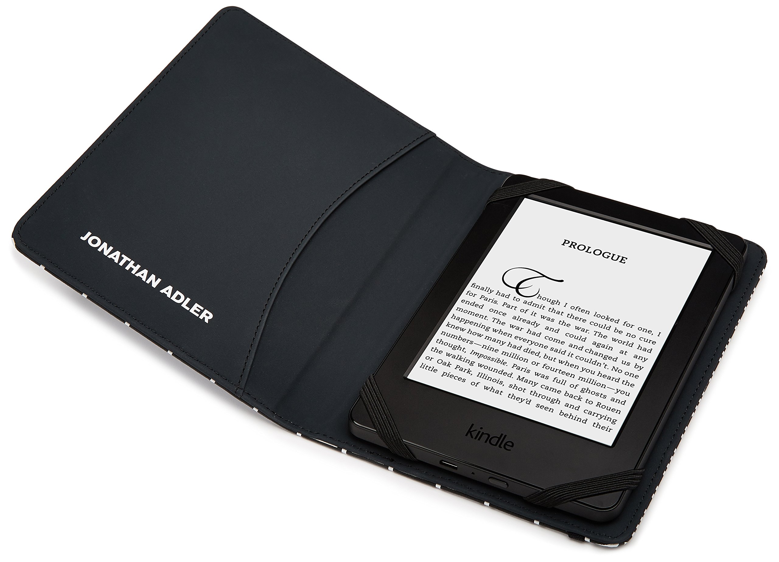 Jonathan Adler Greek Key Kindle Cover - Black & White Pattern for Kindle Paperwhite, Kindle & Kindle Touch | Stylish Protection for Reading at Home, Travel & Commute