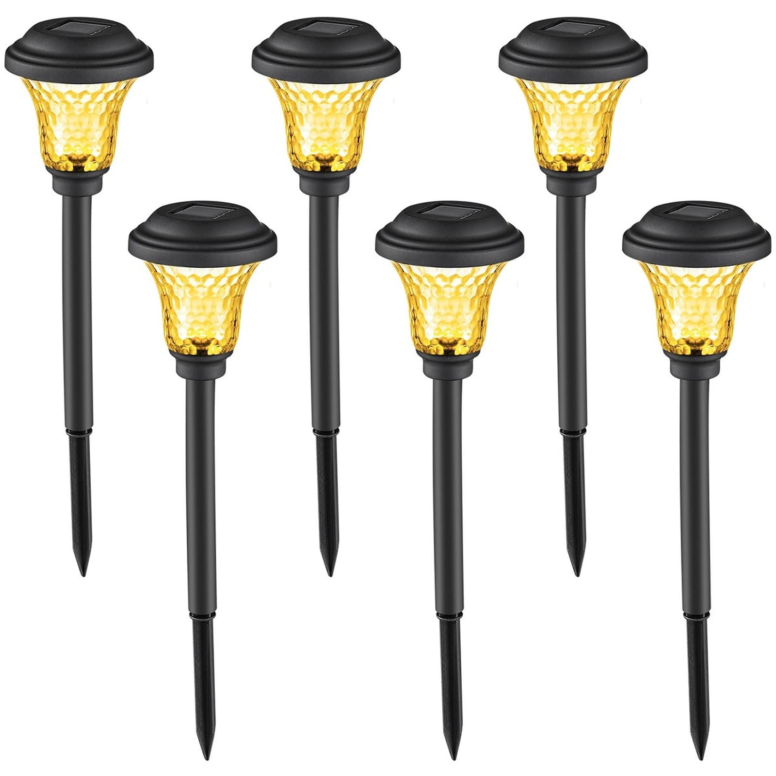 6 Pack Solar Garden Lights Outdoor - Waterproof LED Solar Pathway Lights with Warm White Glow - Perfect for Garden, Yard, Walkway, Patio, and Landscape Lighting