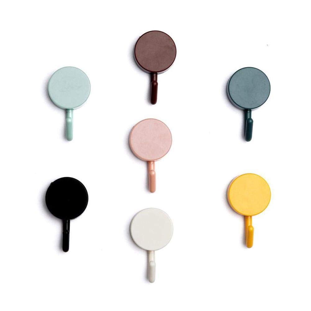 5-Pack Adhesive Wall Hooks for Keys - Decorative Key Holder Rack, Waterproof Sticky Hooks for Shower, Kitchen & Bathroom - No Drill Installation (Random Colors) - Perfect for Organizing Keys, Towels & Small Items in Home, Office or Dorm