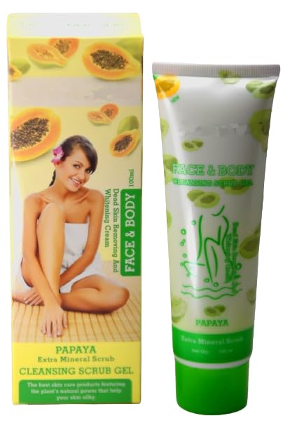 URJUWANI Papaya Face & Body Scrub Gel - 100ml Exfoliating Cleanser for Smooth Skin | Perfect for Daily Skincare Routine & Spa Treatments