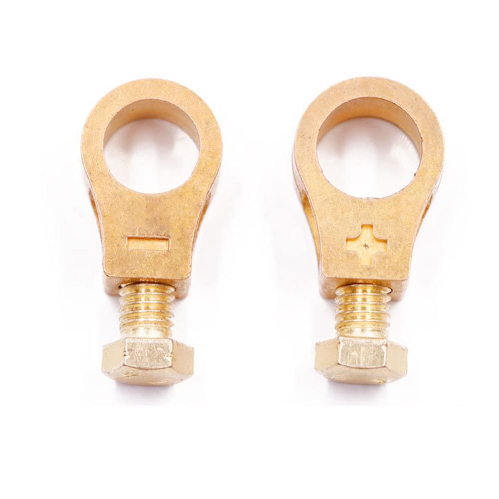 Mekek 1 Pair Heavy Duty Copper Car Battery Terminals - Thickened Battery Cable Clamps with Wire Connectors - Universal Auto Battery Accessories for Trucks, Cars, Boats & RVs - Corrosion Resistant & High Conductivity