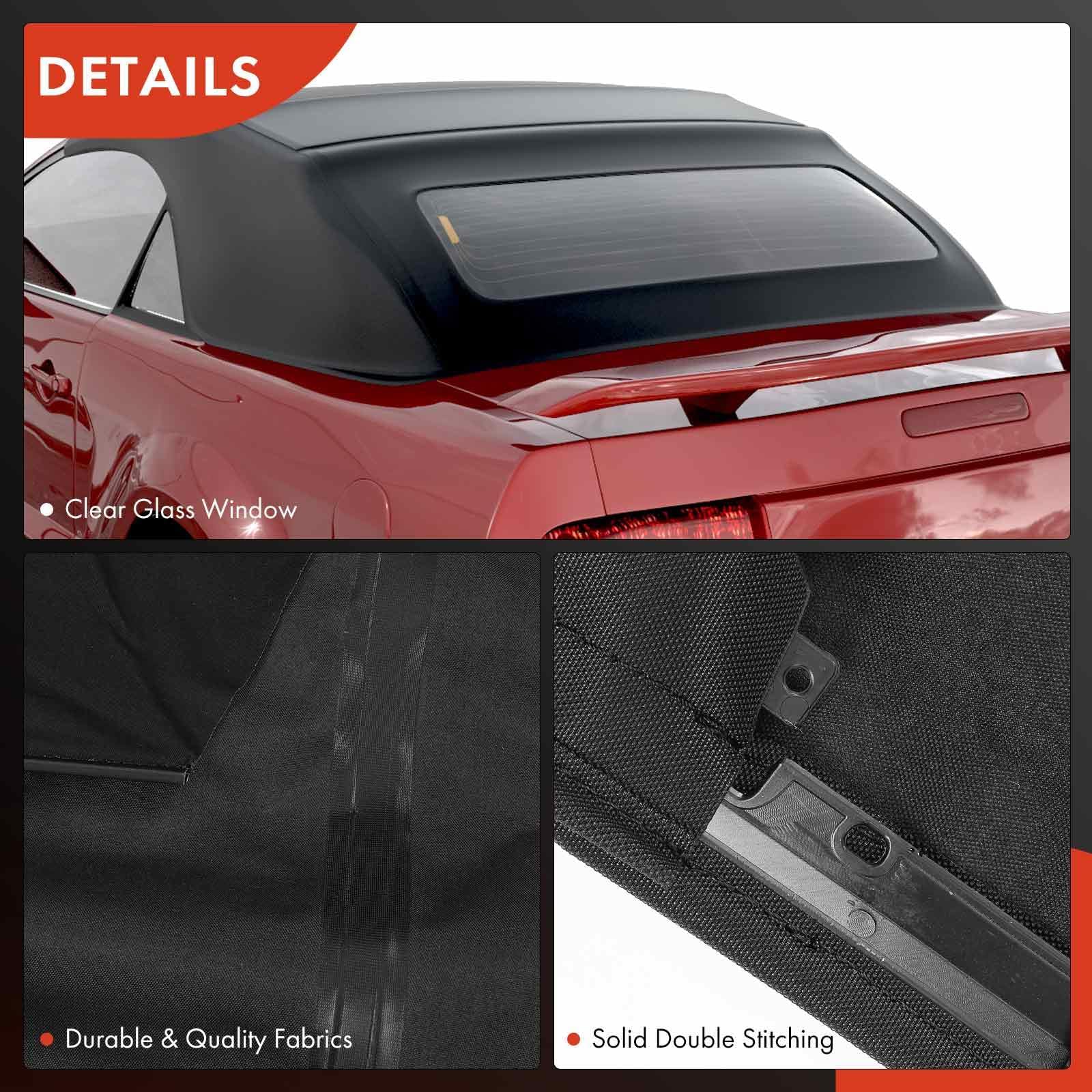 Premium Black Convertible Soft Top Replacement for Ford Mustang 2005-2014 - High-Quality Convertible Fabric with Glass Window - Perfect for Road Trips & Sunny Day Drives