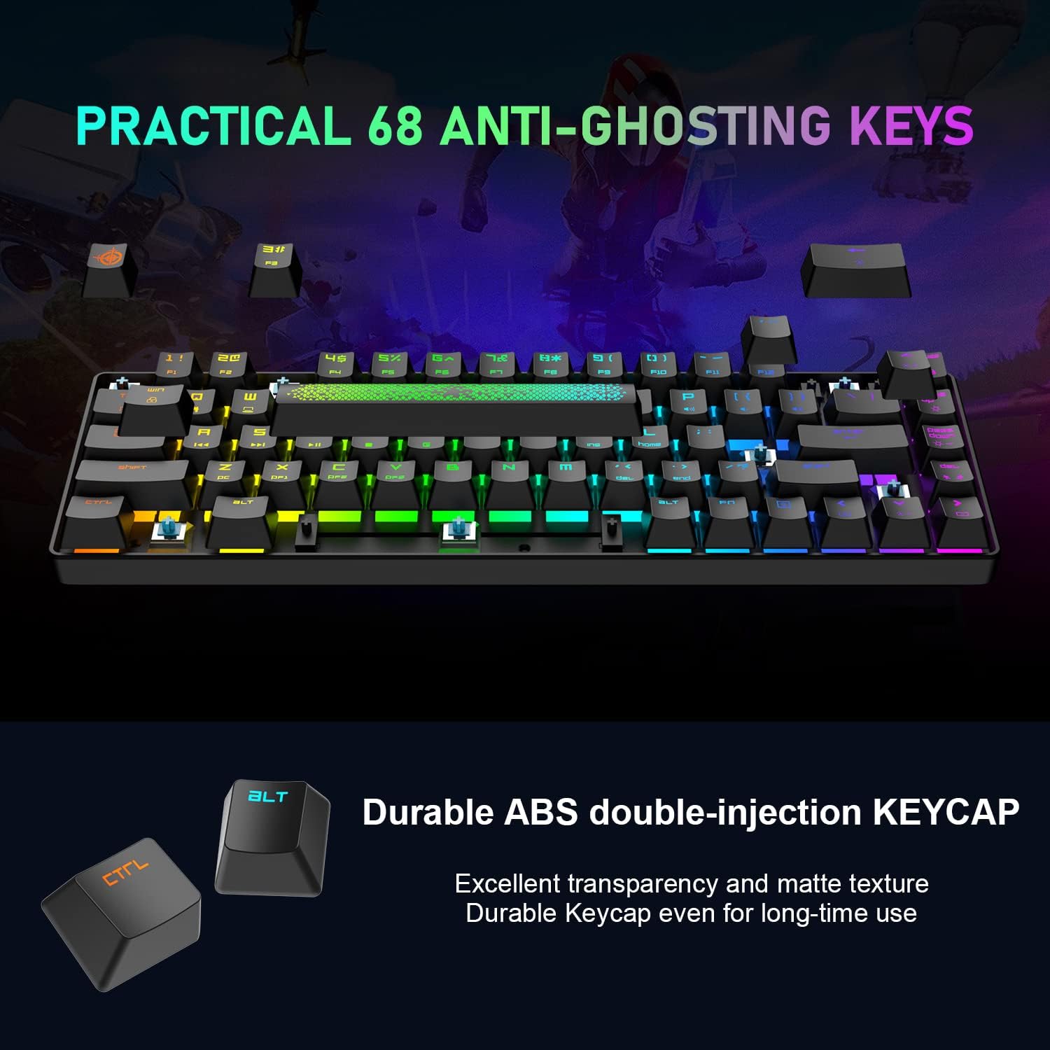 LexonElec KM614 65% RGB Mechanical Keyboard & Mouse Combo for Gaming & Office