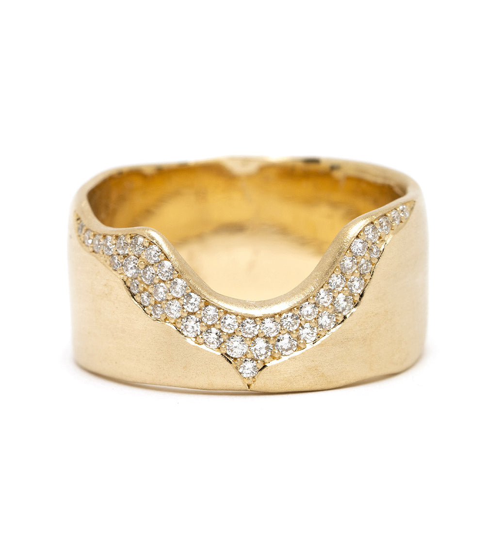 Organic Wide Wedding Band for Unique Engagement Rings - Perfect for Eco-Friendly Brides & Sustainable Jewelry Lovers