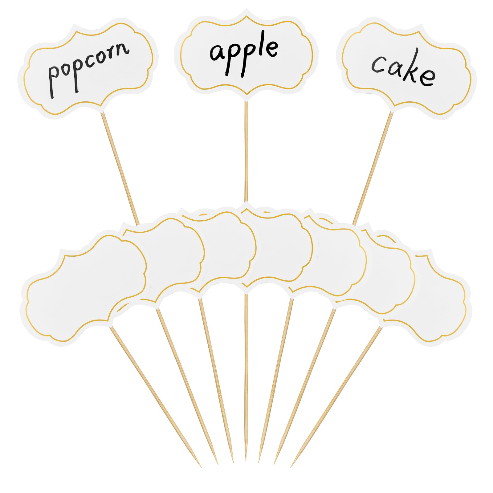 50-Piece Cheese Markers & Cocktail Picks - Reusable Charcuterie Board Labels for Party Buffet, Wedding & Birthday Decor - Appetizer Food Tags with Decorative Designs - Perfect for Dinner Parties, Cheese Platters & Charcuterie Displays