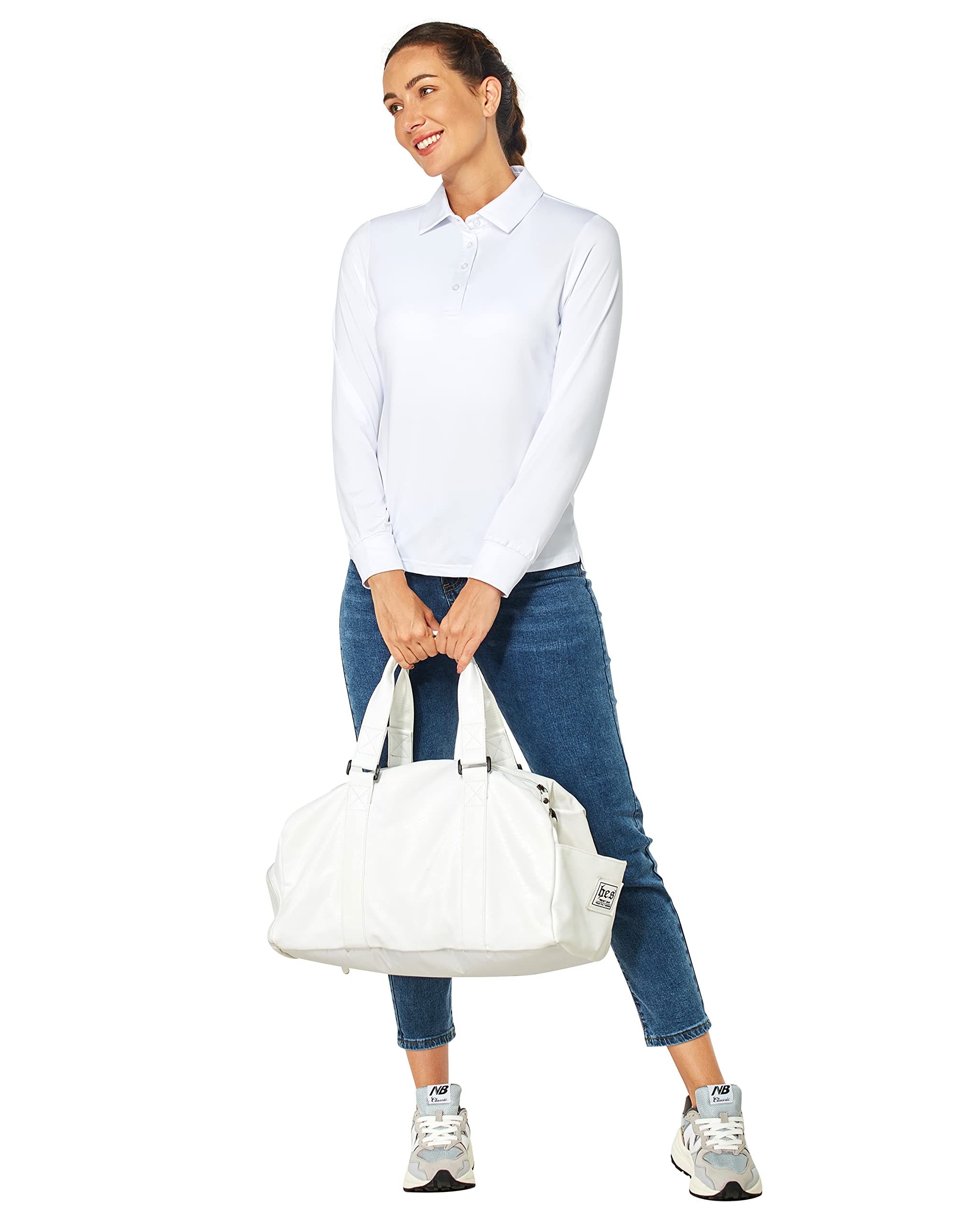 **Women's Lightweight Quick-Dry Golf Polo Shirt - Short & Long Sleeve Options - Breathable Workout & Work Tops for Women - Perfect for Golf, Tennis, Office & Casual Wear**