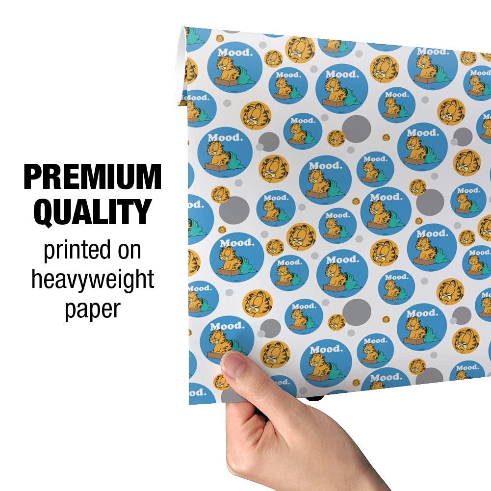 Garfield Mood Gift Wrap Wrapping Paper Roll - Fun Cartoon Design for Birthday, Christmas & Holiday Presents - Perfect for Party Decorations & Gift Packaging