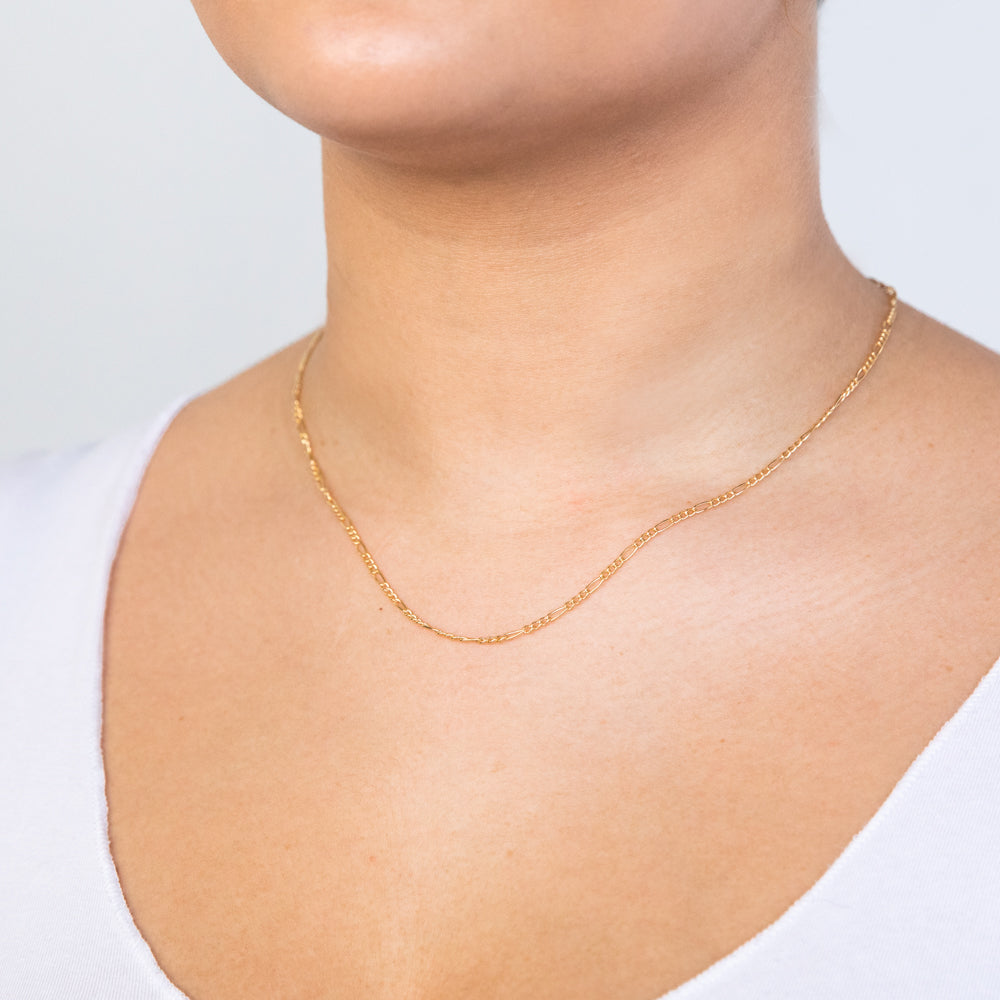 9ct Yellow Gold 3:1 Figaro Chain 45cm (18 Inches) 50 Gauge - Elegant Jewelry for Women, Perfect for Layering, Gift Giving & Everyday Wear