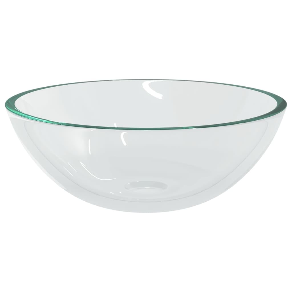 Premium Clear Glass Bathroom Sink 50x37x14cm - Modern Transparent Countertop Vessel Sink for Vanity, Powder Room & Luxury Bathroom Decor