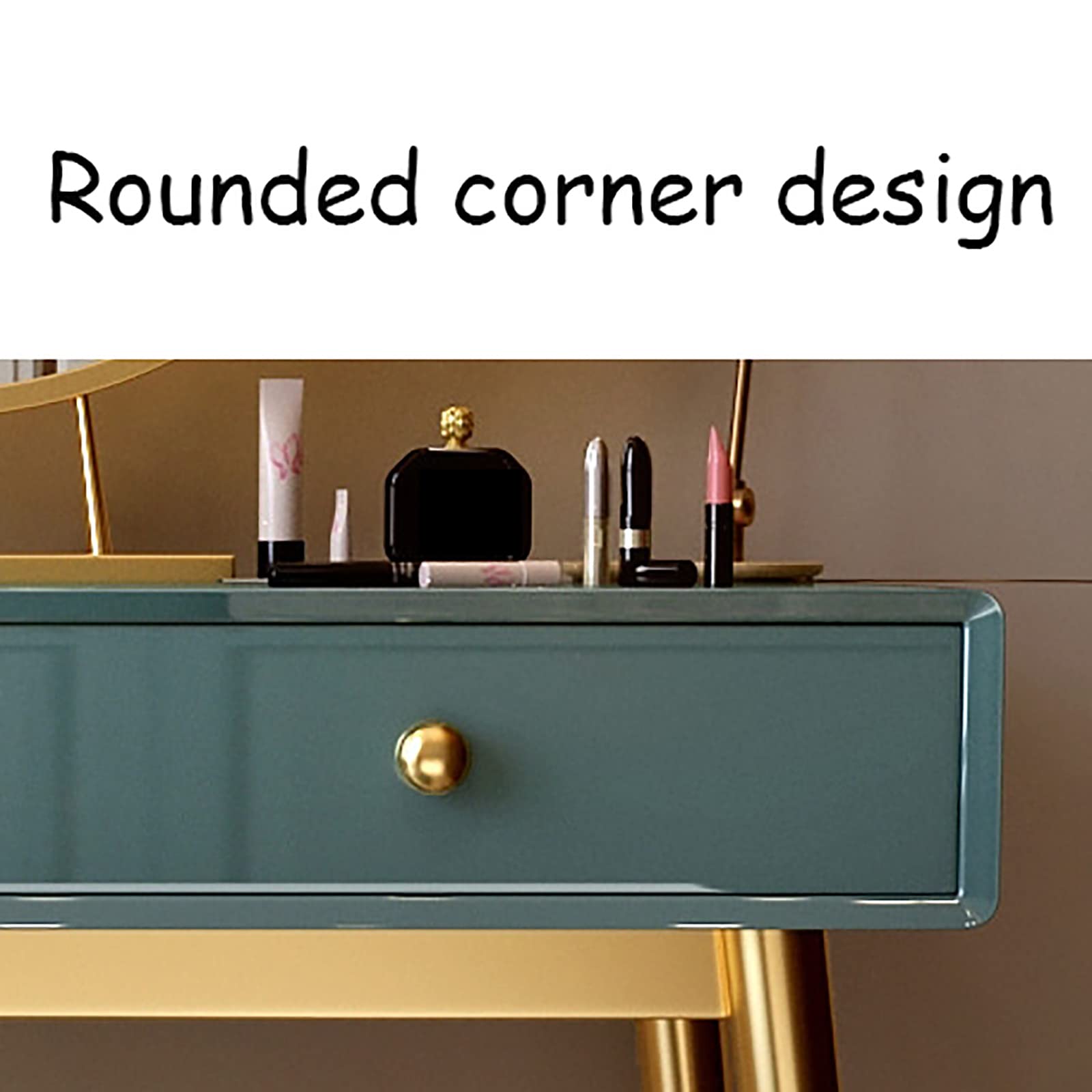 CAYJ Large Vanity Desk Set with 2 Storage Drawers, Padded Stool & Mirror - Elegant Dressing Table for Bedroom, Home Office or Writing Desk - Perfect for Makeup, Skincare Routine and Workspace Organization