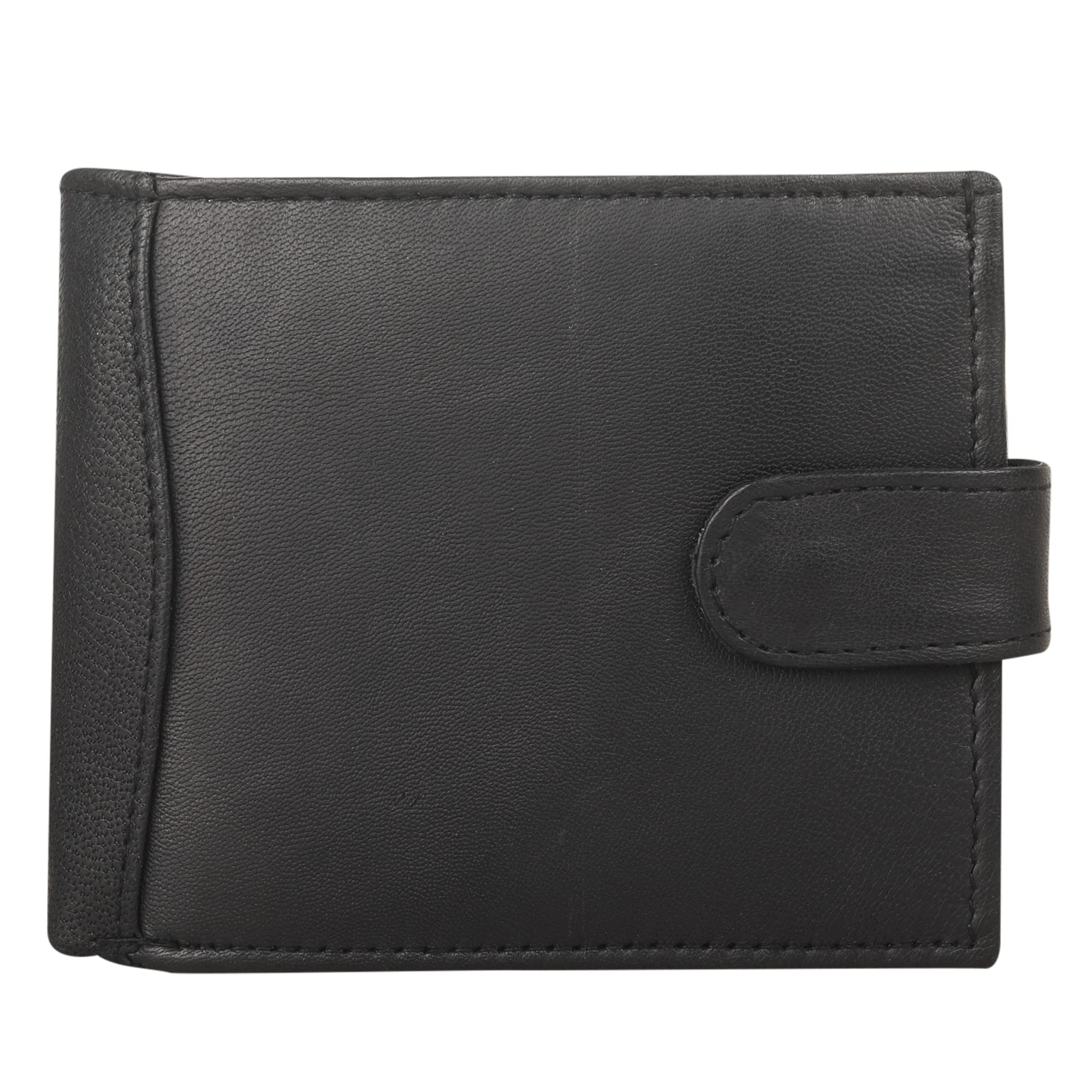 Premium RFID Blocking Genuine Leather Men's Wallet - Slim Bifold Billfold with Coin Pocket & Multiple Card Slots - Ideal for Everyday Carry, Travel & Business (Black)