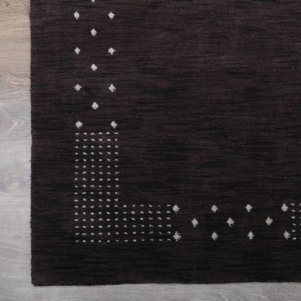 Hand Knotted Wool Eco-Friendly Area Rug 5'x8' Rectangle - Brown Modern High Pile Thick Non-Slip Handmade Rug for Living Room, Bedroom & Dining Room | Contemporary Home Decor & Floor Protection