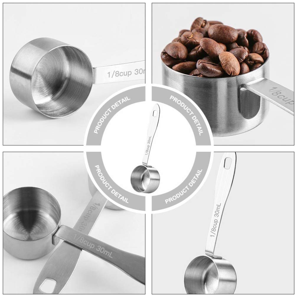 DOITOOL 1-Piece Stainless Steel Coffee Scoop - Long Handle Measuring Spoon for Coffee, Milk & Kitchen Use - Perfect for Brewing, Baking & Measuring Ingredients