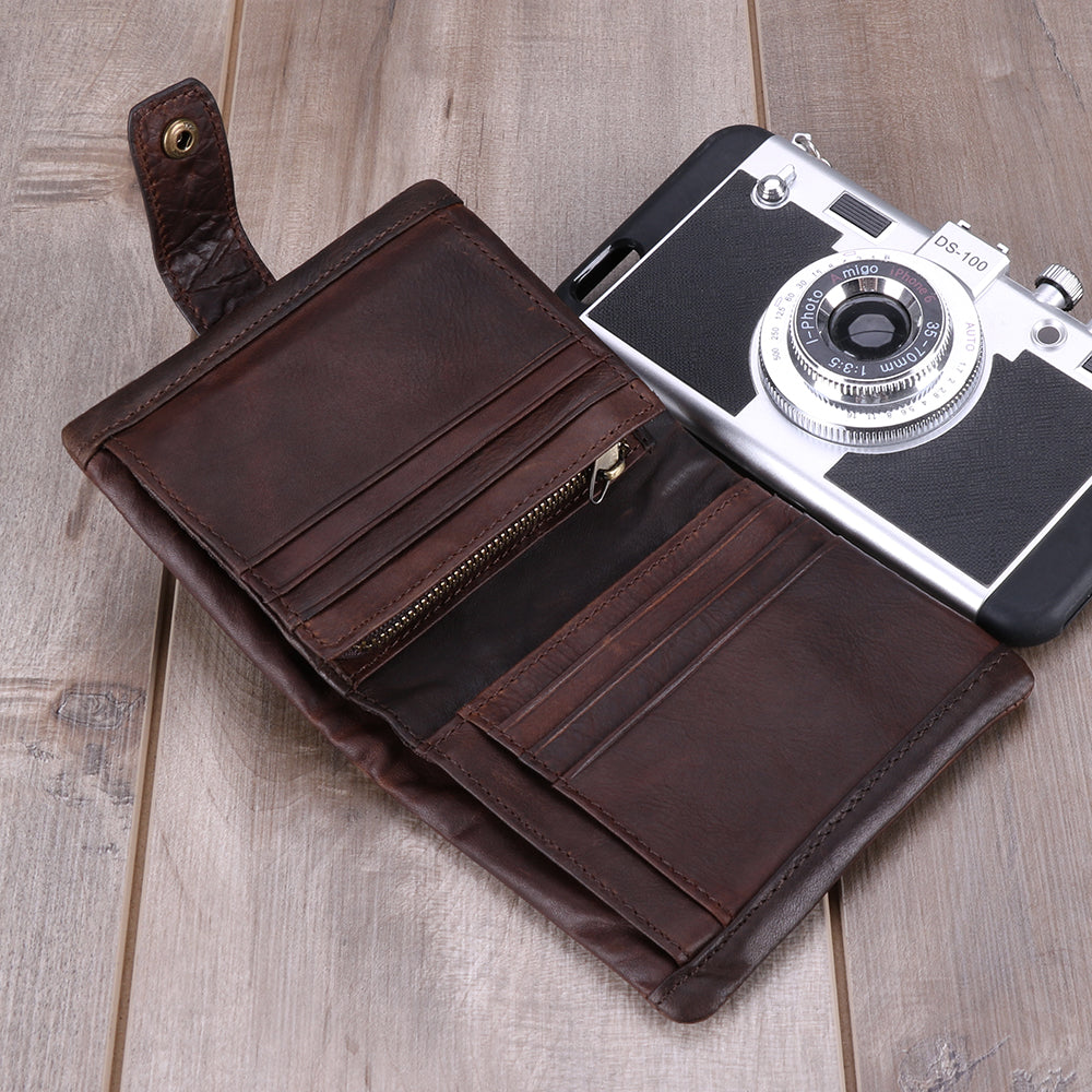 Personalized RFID Blocking Leather Bifold Wallet for Men - Slim Minimalist Design with ID Window & Card Slots - Perfect for Everyday Carry, Travel & Business Use