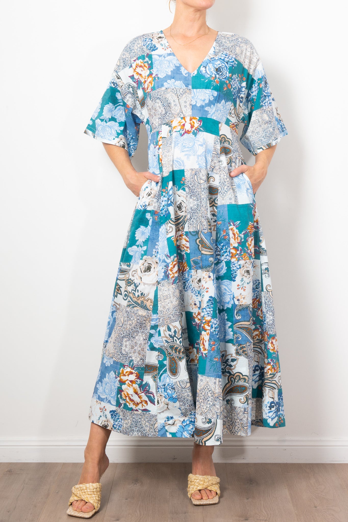 Kinney Ellis Patchwork Dress - Stylish Boho Floral Print Maxi Dress for Women | Perfect for Summer Vacations, Beach Parties & Casual Outings