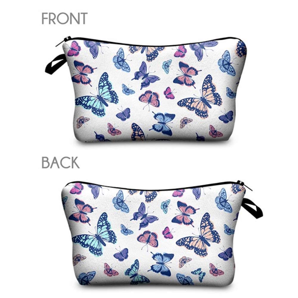 Waterproof Cosmetic Bag for Women - Large Roomy Makeup Pouch, Travel Toiletry Organizer with Adorable Butterfly Design, Perfect for Travel, Gym & Daily Use (Butterfly 2360)