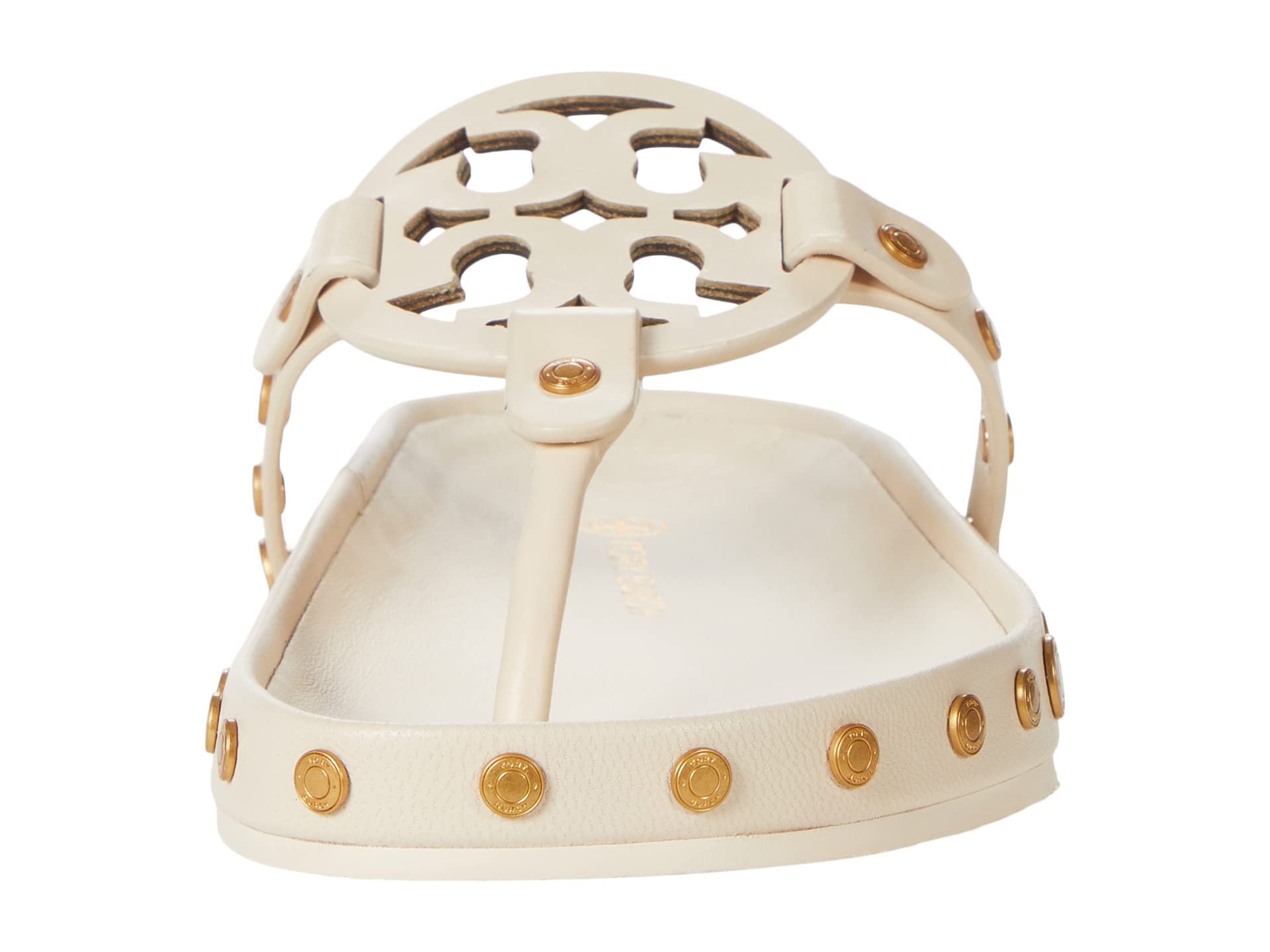 Tory Burch Women's Miller Cloud Coin Sandals - Comfortable Leather Flip Flops with Coin Detail for Beach, Vacation & Summer Outfits