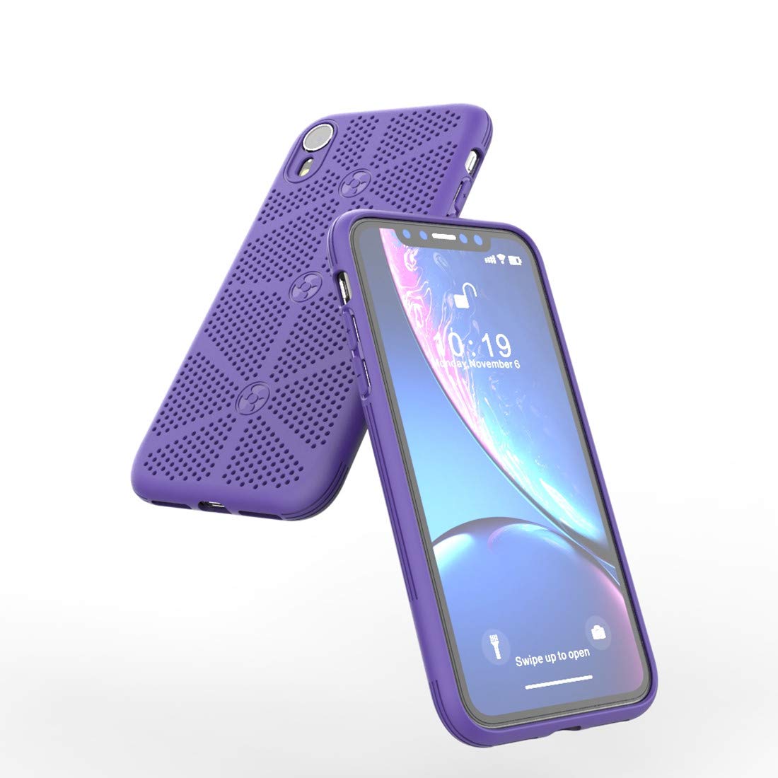 iPhone XR Cooling Phone Case (6.1 Inch 2018) - Breathable Heat Dissipation TPU Protective Cover - Purple | Perfect for Gaming, Outdoor Activities & Hot Weather Use