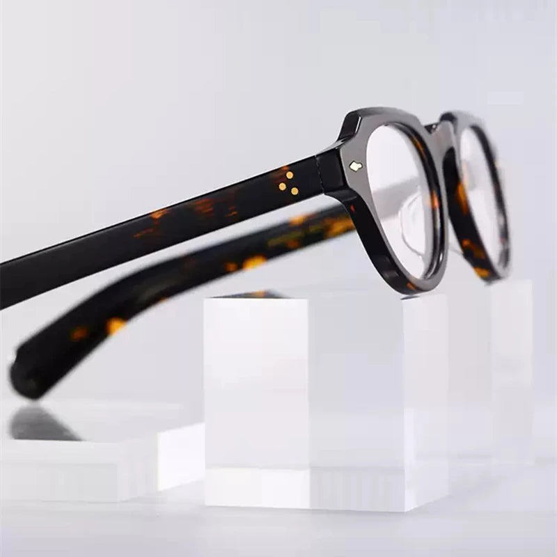 Black Acetate Eyeglasses for Women - Full Rim Flat Top Oval Round Frame (Model 13923) | Perfect for Reading, Work, and Everyday Fashion