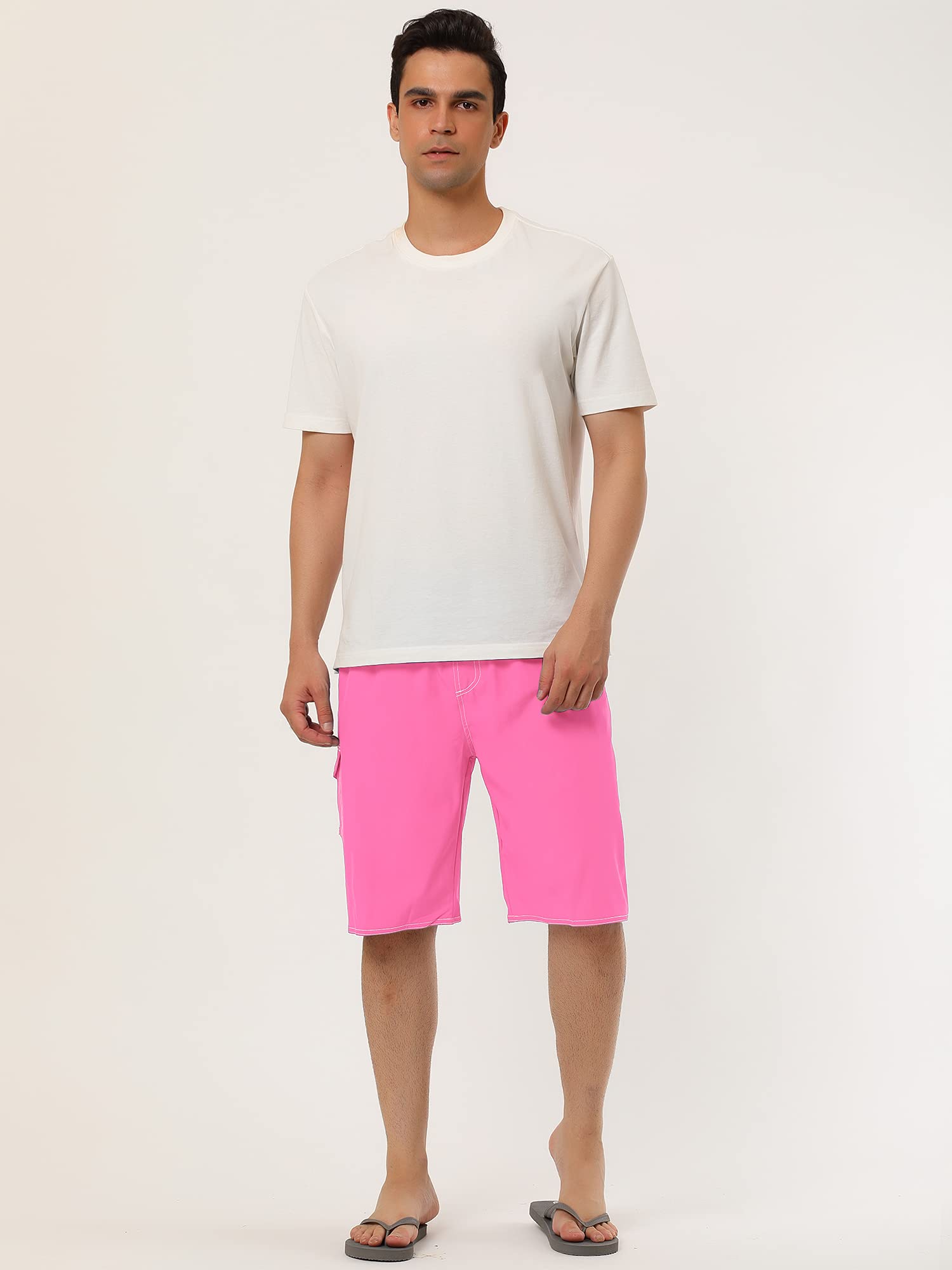 Lars Amadeus Men's Quick-Dry Swim Shorts with Drawstring Elastic Waist - Comfortable Beach Board Shorts for Swimming, Surfing & Summer Outdoor Activities