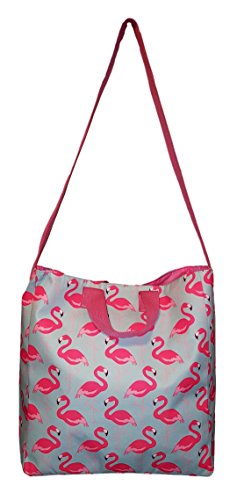 101 Beach Flamingo 2-in-1 Convertible Large Tote Bag with Custom Embroidery - Pink Flamingo Design for Women | Perfect for Beach Trips, Poolside Lounging & Summer Vacations