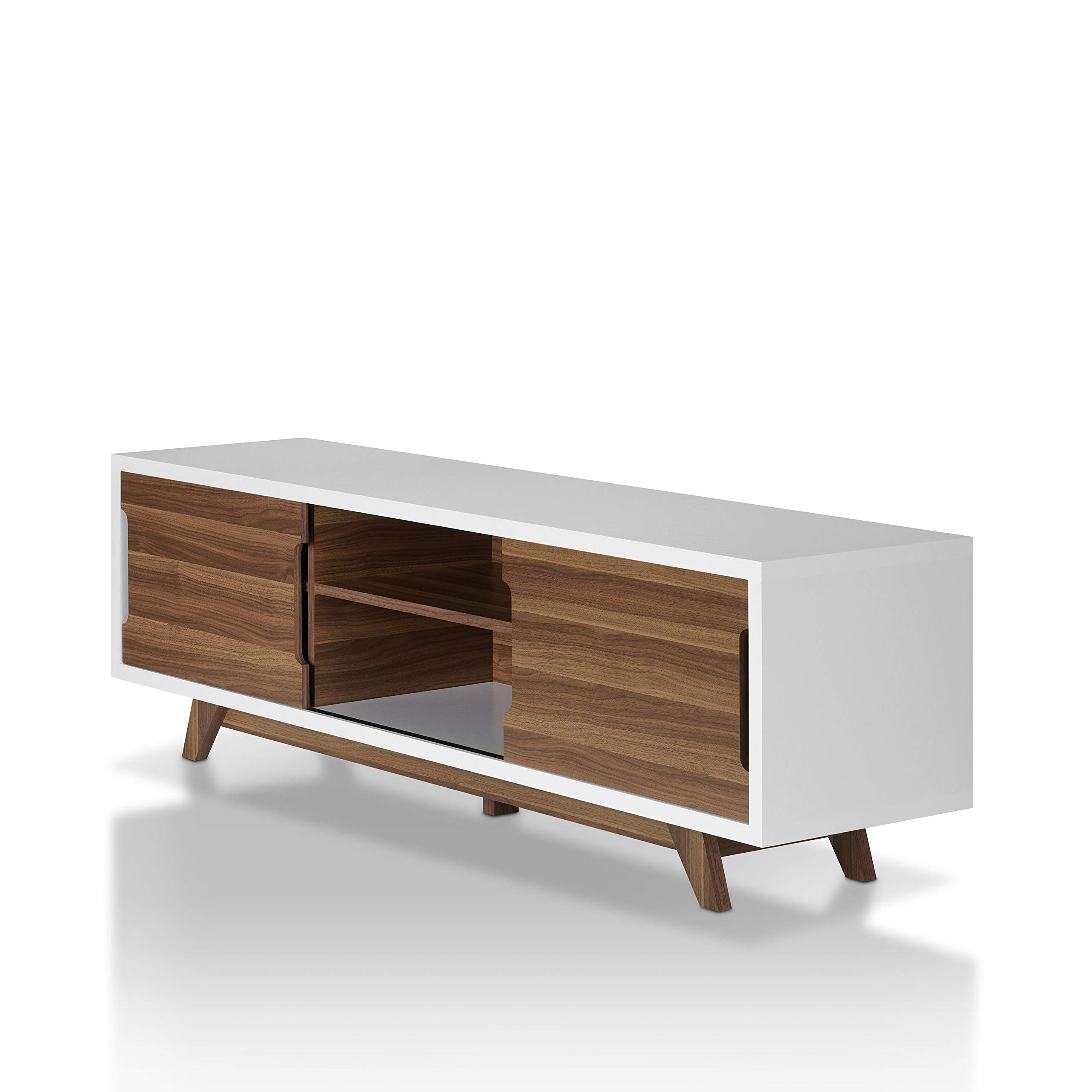247SHOPATHOME Gerrick TV Stand for Living Room - Modern White Entertainment Center with Storage Shelf for TV up to 65 Inches - Perfect for Home Theater, Gaming & Living Room Decor
