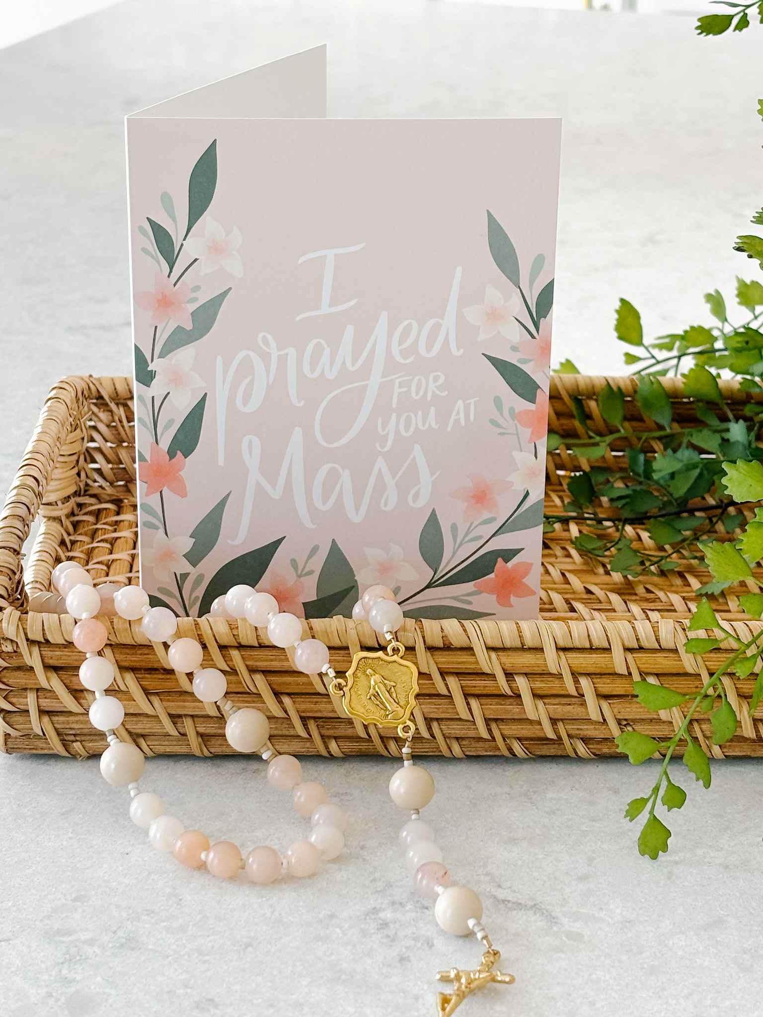 I Prayed for You at Mass Greeting Card - Religious Sympathy & Encouragement Card for Church, Prayer Groups, and Spiritual Support