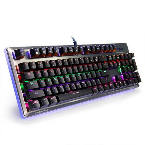 E Blue K727 104-Key NKRO USB Wired Mechanical Gaming Keyboard with Mixed Backlit & Blue Black Switches - Perfect for PC Gaming, Typing & Office Work