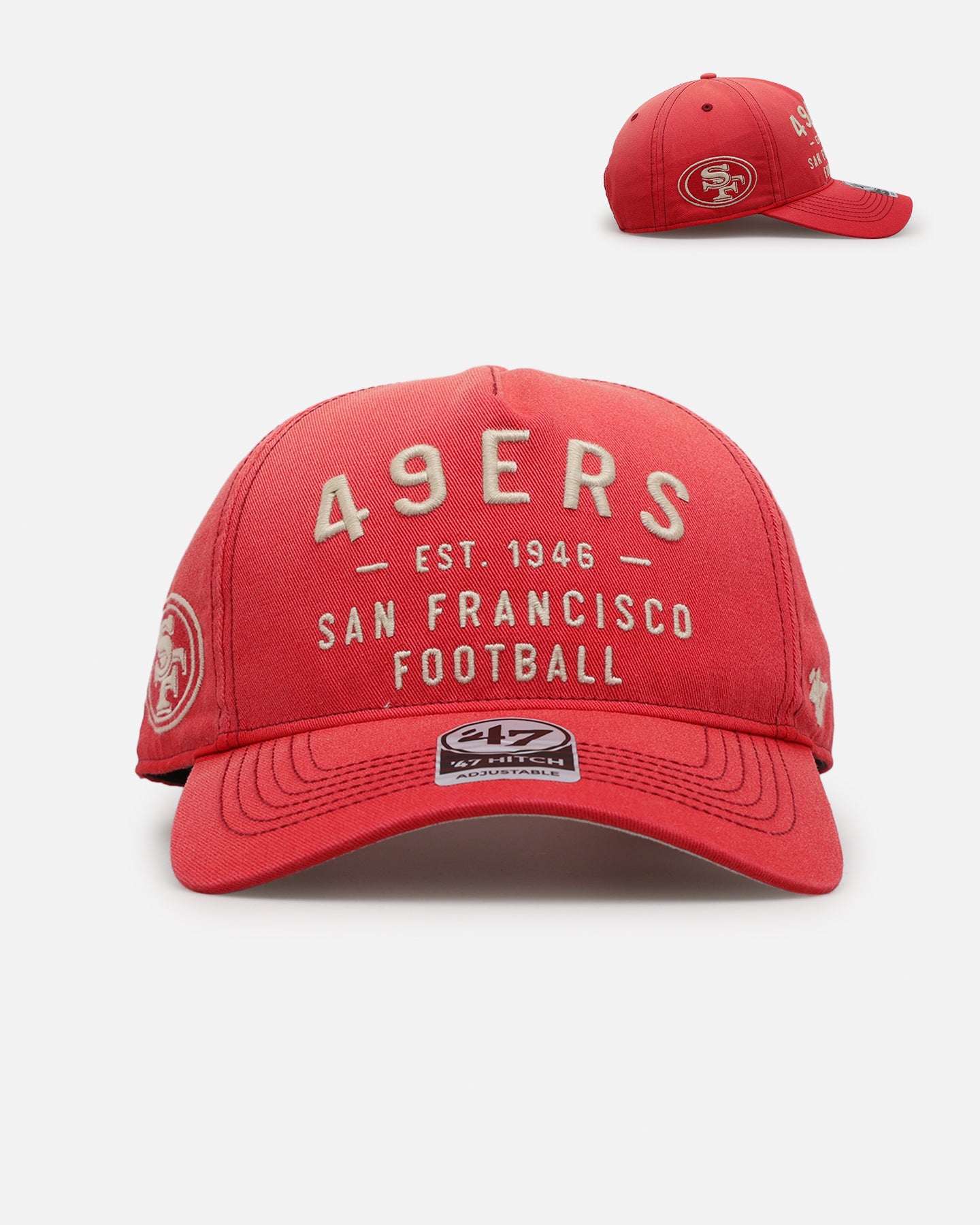 47 Brand San Francisco 49ers 'Dusted Hitch' 47 Hitch Snapback Red Hat - Official NFL Licensed Adjustable Baseball Cap for Men & Women - Perfect for Game Day, Sports Events & Casual Wear